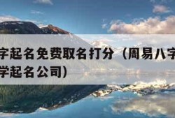 周易八字起名免费取名打分（周易八字起名网权威国学起名公司）