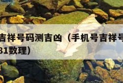 手机号吉祥号码测吉凶（手机号吉祥号码测吉凶测试81数理）